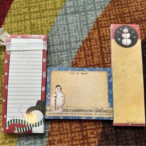 Set of three different snowman notepads!!!